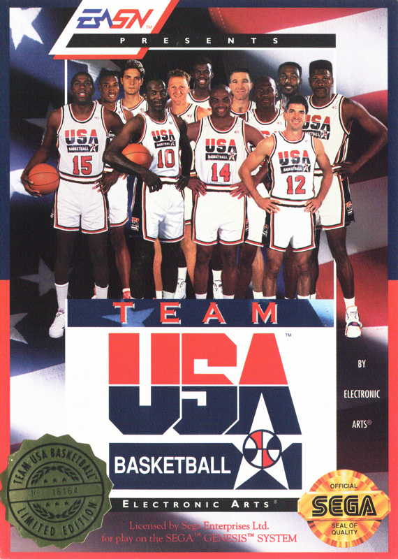 Team USA Basketball box art for Sega Genesis